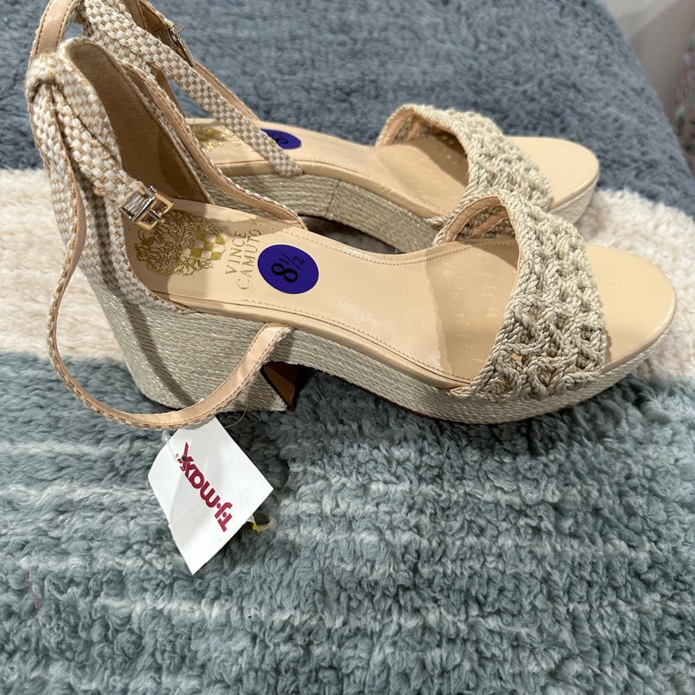 Vince Camuto Beige Platform Sandals